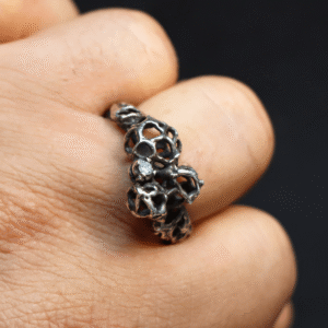 Anel Organoide Diamante em Prata — Peça Única BUGRE