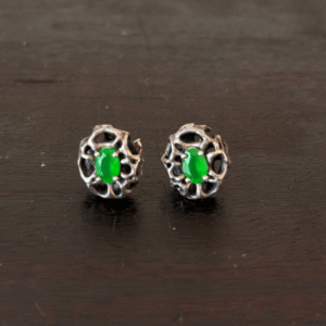 Brinco Mineral Ágata Verde em Prata — Joia Escultórica BUGRE